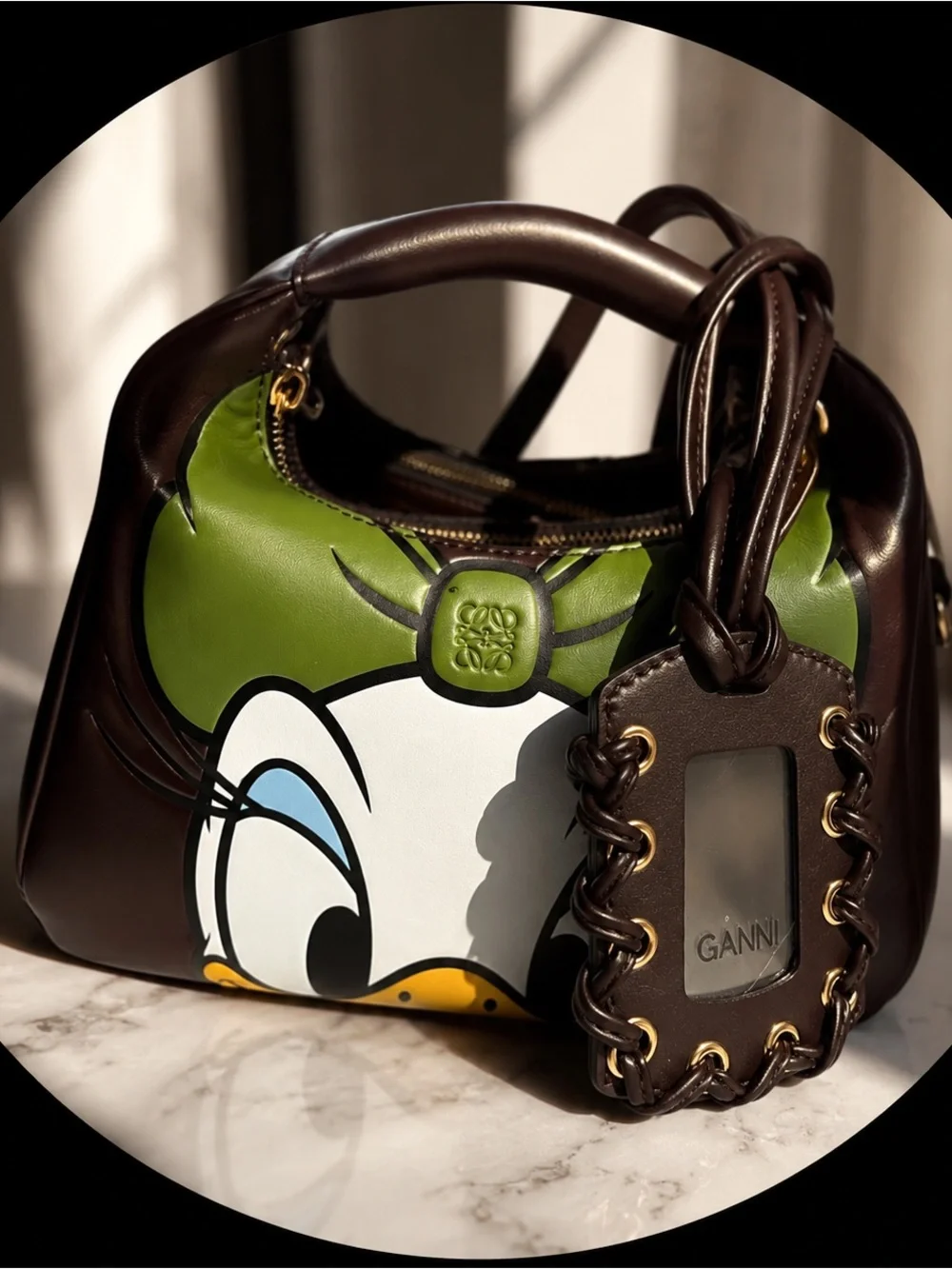 GANNI x Daisy Duck Mini Hobo Bag Brown Rare Disney Collab Crossbody